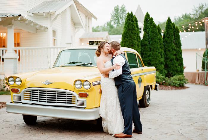 Vintage Checker Taxicab, Alisha Crossley Photography, as featured Alabama Weddings Magazine